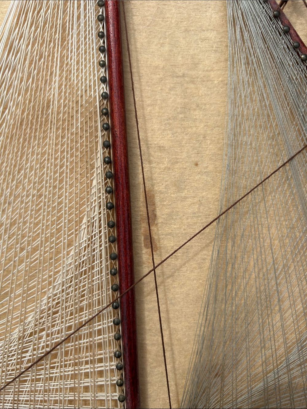 vintage wooden ship string art wall hanging featuring a schooner - Picture 9 of 12